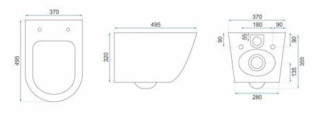 Подвесной безободковый унитаз с сиденьем микролифт Rea Carlo Mini REA-C8489 