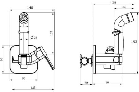 Гигиенический душ со смесителем Rush Capri CA1435-99Rbronze Бронза 