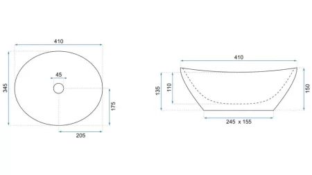 Раковина 41х34,5 см Rea Sofia REA-U3287 