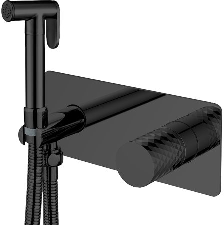 Гигиенический душ со смесителем Boheme Stick 127-BB Черный матовый 