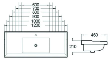 Раковина SantiLine SL-2112(100) белая глянцевая 