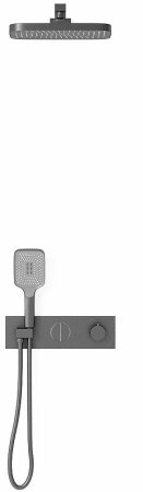 Душевая система Vincea VSFW-422T1GM с термостатом Вороненая сталь 