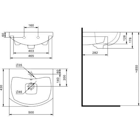 Тумба с раковиной Onika Лига 50.11 белая 