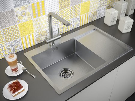 Мойка кухонная Paulmark Elde PM807851-BSL брашированная нержавеющая сталь 