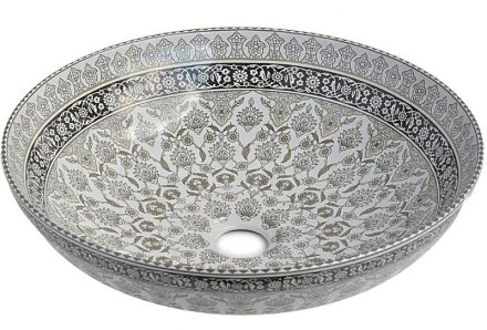 Раковина-чаша Bronze de Luxe Марракеш 40 1008G Белый глянец с декором 