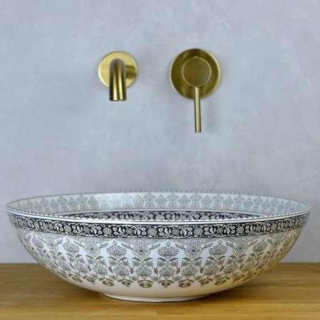Раковина-чаша Bronze de Luxe Марракеш 40 1008G Белый глянец с декором 