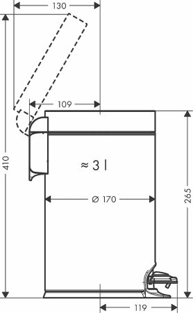 Ведро для мусора Hansgrohe AddStoris 41775000 Хром 