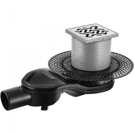 Душевой трап Berges Platz Antik 100x100 090160 с решеткой Хром матовый 