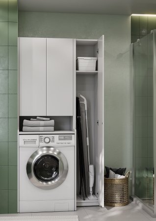 Шкаф пенал Aquaton Лондри 30 1A260603LH010 Белый глянец 