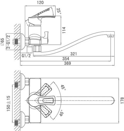 Смеситель D&K Furth Bayern DA1223301 универсальный 