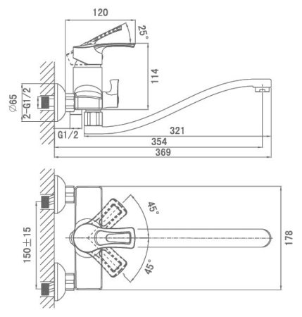 Смеситель D&K Furth Bayern DA1223301 универсальный 