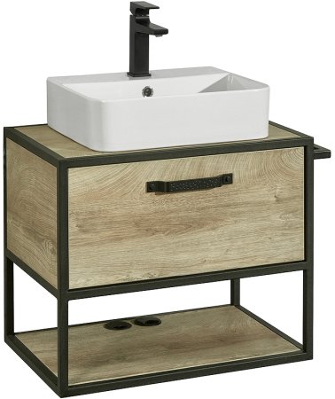 Тумба под раковину Aquaton Лофт Фабрик 65 1A242301LTDU0 подвесная Дуб эндгрейн 