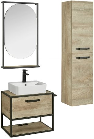 Тумба под раковину Aquaton Лофт Фабрик 65 1A242301LTDU0 подвесная Дуб эндгрейн 