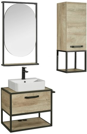 Тумба под раковину Aquaton Лофт Фабрик 65 1A242301LTDU0 подвесная Дуб эндгрейн 