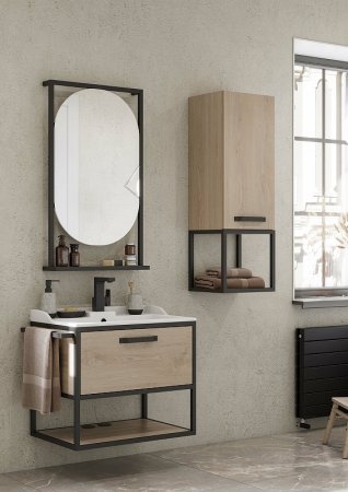 Тумба под раковину Aquaton Лофт Фабрик 65 1A242301LTDU0 подвесная Дуб эндгрейн 