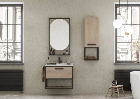 Тумба под раковину Aquaton Лофт Фабрик 65 1A242301LTDU0 подвесная Дуб эндгрейн 