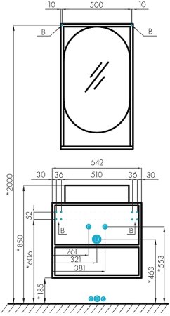 Тумба под раковину Aquaton Лофт Фабрик 65 1A242301LTDU0 подвесная Дуб эндгрейн 
