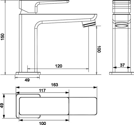 Смеситель Omnires Parma 7410 для раковины, хром-белый 