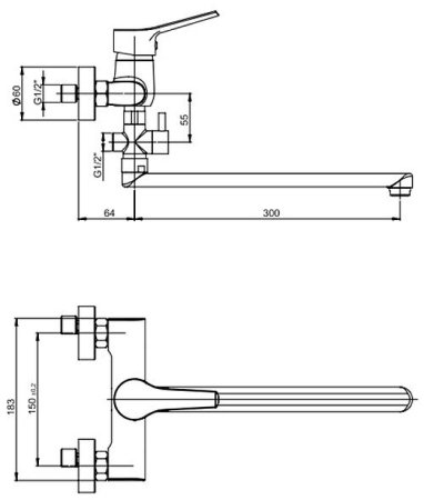 Смеситель для ванны Paini Messina MECR119KM универсальный Хром 