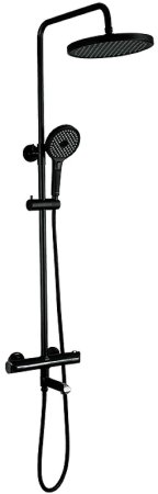 Душевая система Gappo G03-6 G2403-56 с термостатом Черная матовая Хром 