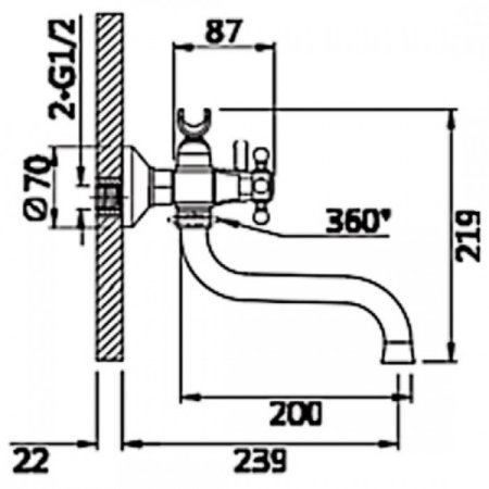 Cмеситель для ванны ViEiR V130131 Хром 