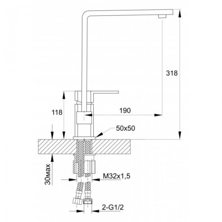 Cмеситель для кухни HANSEN H59001 Хром 