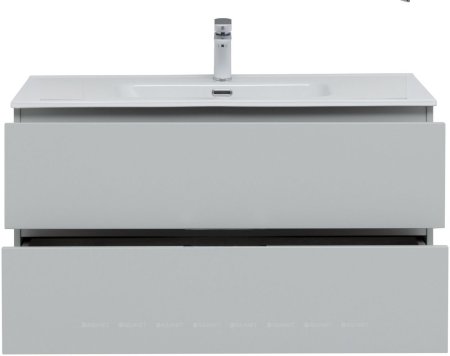 Тумба с раковиной Aquanet Алвита New 100 2 ящика, серый 