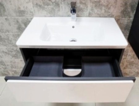 Тумба под раковину Roca Ronda 80 ZRU9302965 подвесная Белый глянец Антрацит 