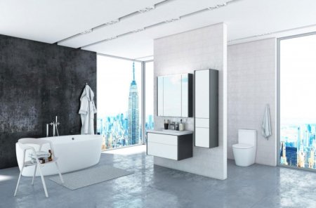 Тумба под раковину Roca Ronda 80 ZRU9302965 подвесная Белый глянец Антрацит 