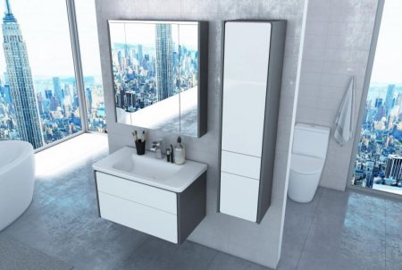 Тумба под раковину Roca Ronda 80 ZRU9302965 подвесная Белый глянец Антрацит 