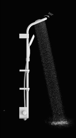 Душевая система AQUAme AQM8003B с термостатом Черная матовая 