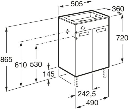 Тумба под раковину Roca Debba 50 ZRU9302710 Белая 