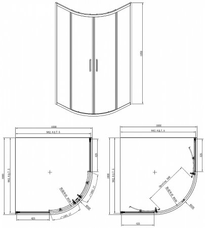Душевой уголок Azario Ostin AZ-121 S А 100*100*195 профиль Хром стекло прозрачное 