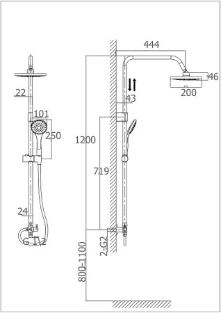 Душевая система Rush Bella BL4535-111 Хром 
