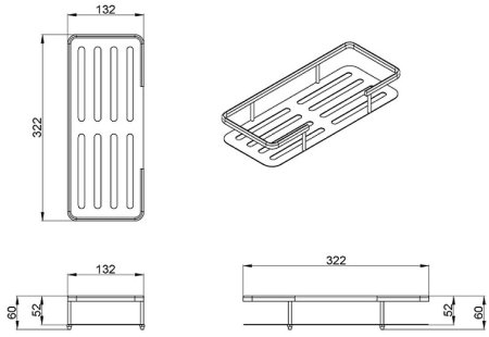 Полка корзина Azario AZ-835 Хром 