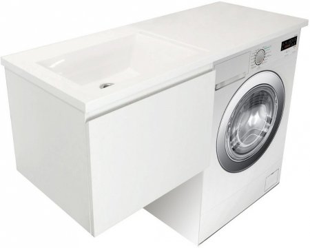 Тумба с раковиной Эстет Dallas Luxe 115 подвесная, 1 ящик, под стиральную машину, L 