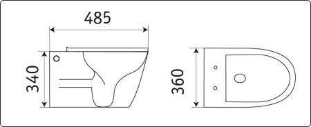 Унитаз подвесной CeramaLux B2330B черный глянцевый 