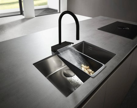 Смеситель Hansgrohe Aquno Select M81 73831670 для кухонной мойки, матовый черный 