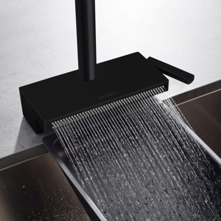 Смеситель Hansgrohe Aquno Select M81 73831670 для кухонной мойки, матовый черный 