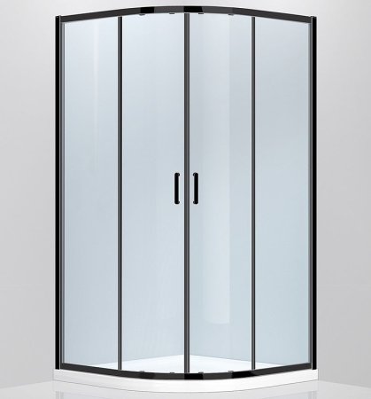 Душевой уголок Abber 90х90 AG01090B профиль Черный стекло прозрачное 