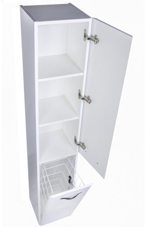 Шкаф пенал Style Line Каре 30 СС-00002271 Люкс Plus с бельевой корзиной Белый 