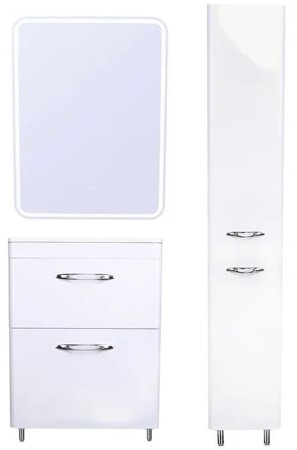 Шкаф пенал Style Line Каре 30 СС-00002271 Люкс Plus с бельевой корзиной Белый 