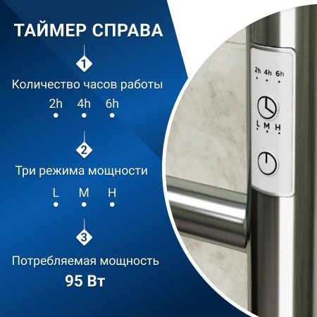 Полотенцесушитель электрический (лесенка) Маргроид В10 M0035, 40x80 см 