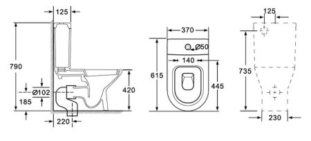 Унитаз-компакт Orans Ceramic WM-9902 с микролифтом 