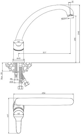Смеситель для кухни Olive's Ibiza 19431IB Хром 