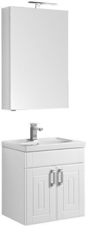 Мебель для ванной Aquanet Рондо 60 белая (2 дверцы, зеркало камерино) 