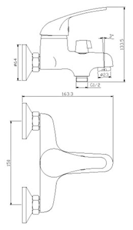 Смеситель Rossinka Y40-30 Хром 