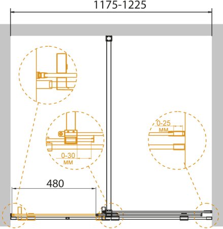 Душевая дверь в нишу Cezares Stream BF 1 120 C Cr 