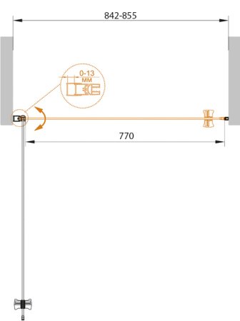 Душевая дверь в нишу Cezares Eco B-1-85-C-Cr стекло прозрачное 