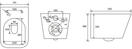 Унитаз Abber Rechteck AC1201MG подвесной Серый матовый с сиденьем Микролифт 